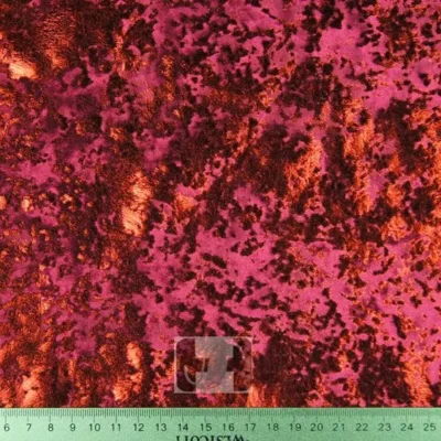 Distressed Velvet Spandex Foil Burgundy / Red #6