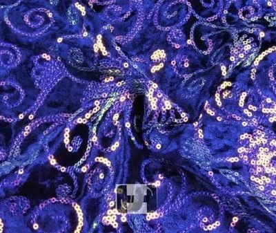 Royal pearl ornaments floral velvet sequins — wholesale fabric