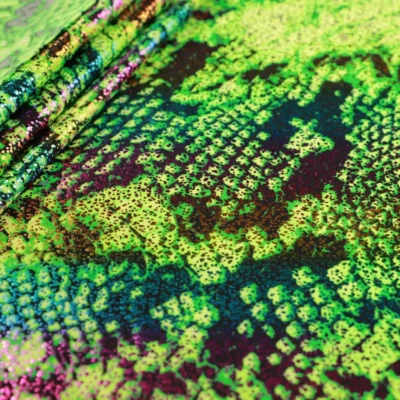 Safari holo foil printed spandex #1 — wholesale stretch fabric