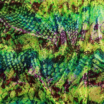 Spandex Printed Fabric Safari Holo Snake #1 — spandex fabric by the yard | Stretch House
