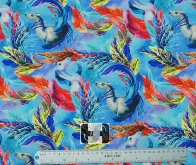 Aqua/Fore/Pink/Yellow/Blue Printed Spandex Fabric — spandex fabric by the yard | Stretch House