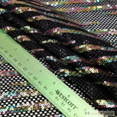 Multi/ Black Pop Nylon Spandex Mesh — spandex fabric by the yard | Stretch House