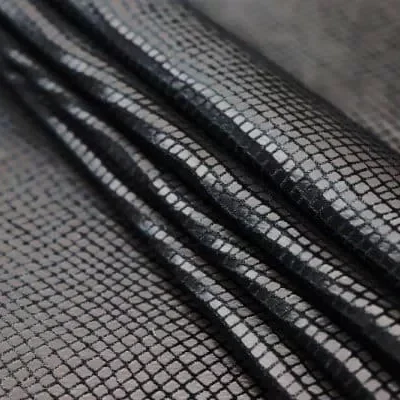 King Snake Pattern Stretch Velvet Black Matte #8 — spandex fabric by the yard | Stretch House