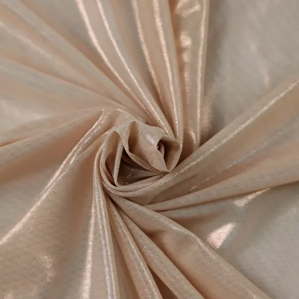 #41 Metallic mesh spandex in blush and rose gold — wholesale stretch fabric