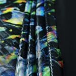 Horizon Silver/ Black Oil Slick Irid Spandex Fabric — spandex fabric by the yard | Stretch House