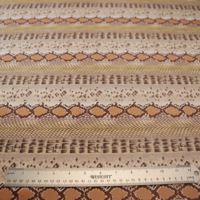 Brown Snake Pattern Printed Spandex Fabric #27 — spandex fabric by the yard | Stretch House
