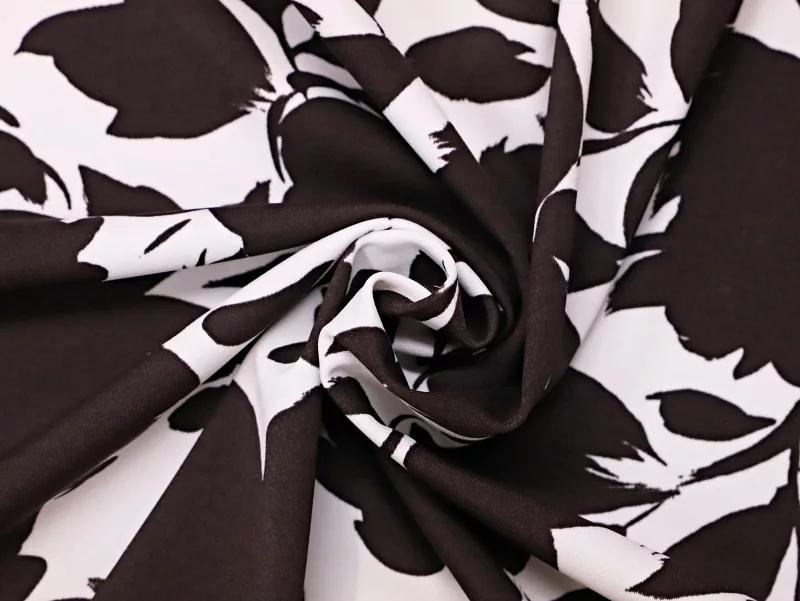IMG_0310 Printed nylon spandex in brown and white — wholesale fabric