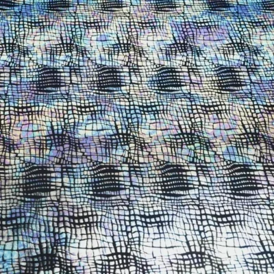 Tiger Snake Pattern Iridescent/ Black #2 — spandex fabric by the yard | Stretch House