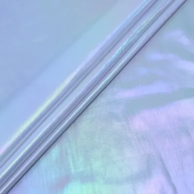 Electric Foil Opalite White #1 — spandex fabric by the yard | Stretch House