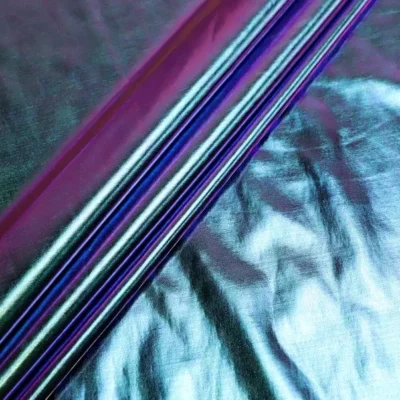 Electric Foil Opalite White #1 — spandex fabric by the yard | Stretch House