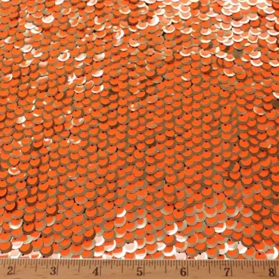 N.Orange / Sea Fog Double Sequins Spandex Fabric — spandex fabric by the yard | Stretch House
