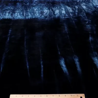 Charcoal Blue Tie Dye Spandex Velvet #41 — spandex fabric by the yard | Stretch House