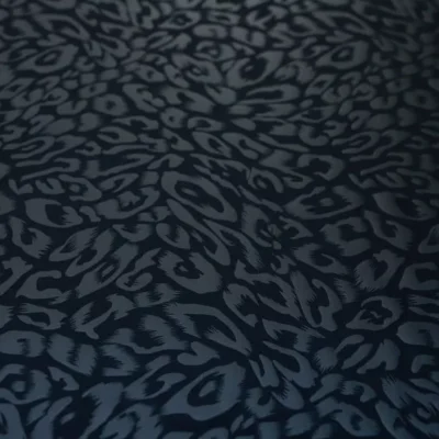 BLACK / MATTE BLACK Ferocious Foil Printed Superflex — spandex fabric by the yard | Stretch House