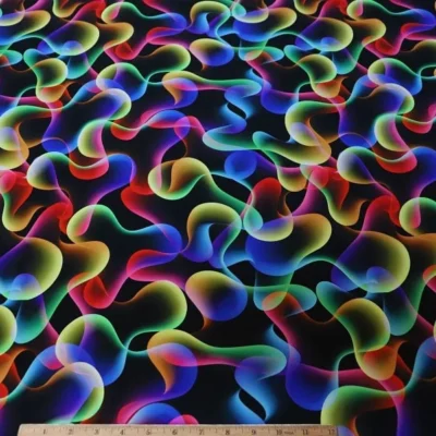 Arcade Waves Printed Spandex Fabric #33 — spandex fabric by the yard | Stretch House