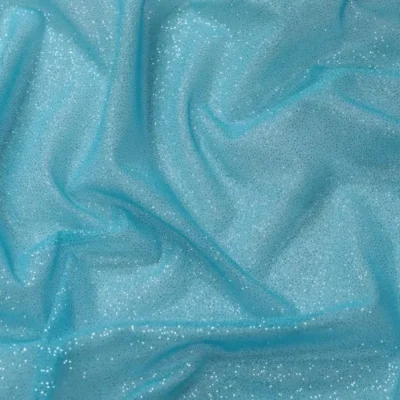 Glitter Mesh Spandex Aqua Blue Silver #11 — spandex fabric by the yard | Stretch House