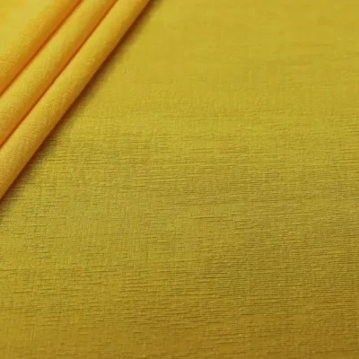Slinky plain polyester spandex in yellow — wholesale stretch fabric