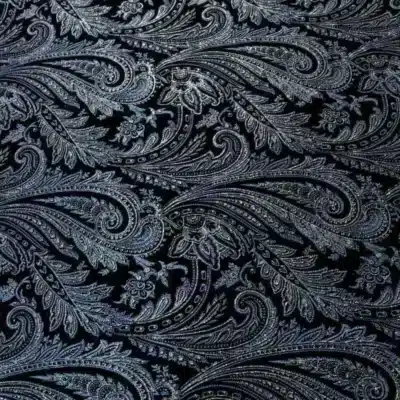 Glitter Slinky Spandex Printed Baby Blue Black  Glitter Silver #150 — spandex fabric by the yard | Stretch House