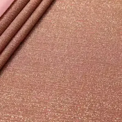 Lurex slinky rain fall spandex in mauve and gold — wholesale fabric