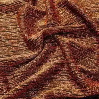Lurex Slinky Rain Fall  Black / Bronze #7 — spandex fabric by the yard | Stretch House