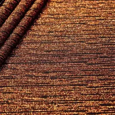 Lurex slinky rain fall spandex in black and bronze — wholesale fabric