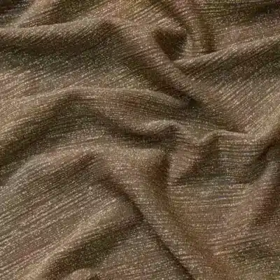 Lurex Slinky Rain Fall Coco / Gold #1 — spandex fabric by the yard | Stretch House