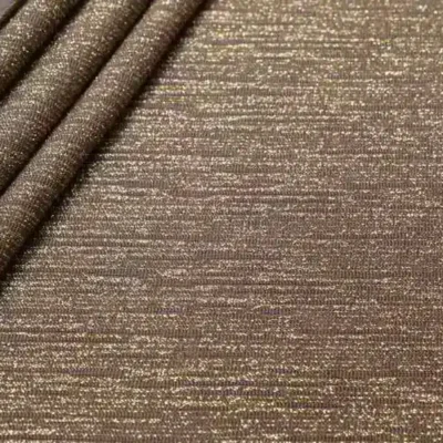 Lurex slinky rain fall spandex in coco and gold — wholesale fabric