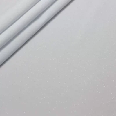 Pixie dust metallic spandex in white and silver — wholesale stretch fabric