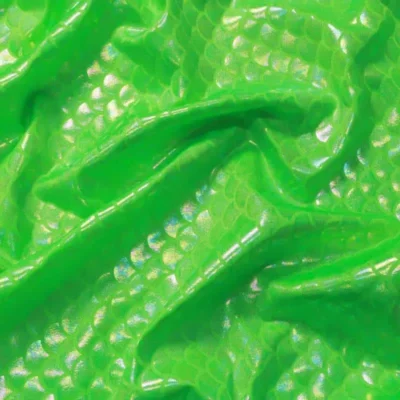 Holographic Mermaid Fabric Neon Green
