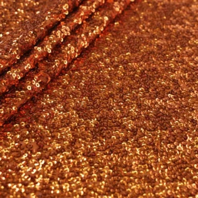 Copper sequins spandex polyester — wholesale stretch fabric