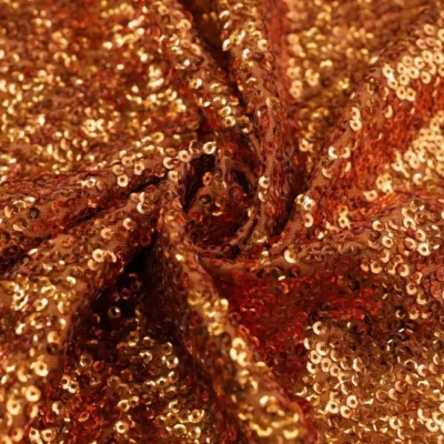 Copper Sequins Spandex Polyester Fabric Jersey — spandex fabric by the yard | Stretch House