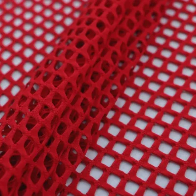 Fish net spandex fabric in red — wholesale stretch fabric