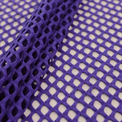 Fish net spandex fabric in purple — wholesale stretch fabric