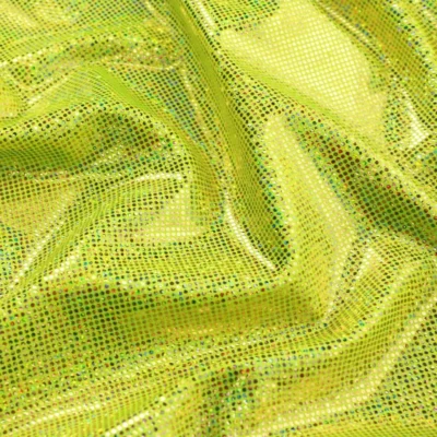Digital Holo Foil Dot Chartreuse / Gold #32 — spandex fabric by the yard | Stretch House