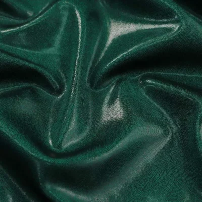Pin Dot Metallic Spandex Forest Green / Black #70 — spandex fabric by the yard | Stretch House
