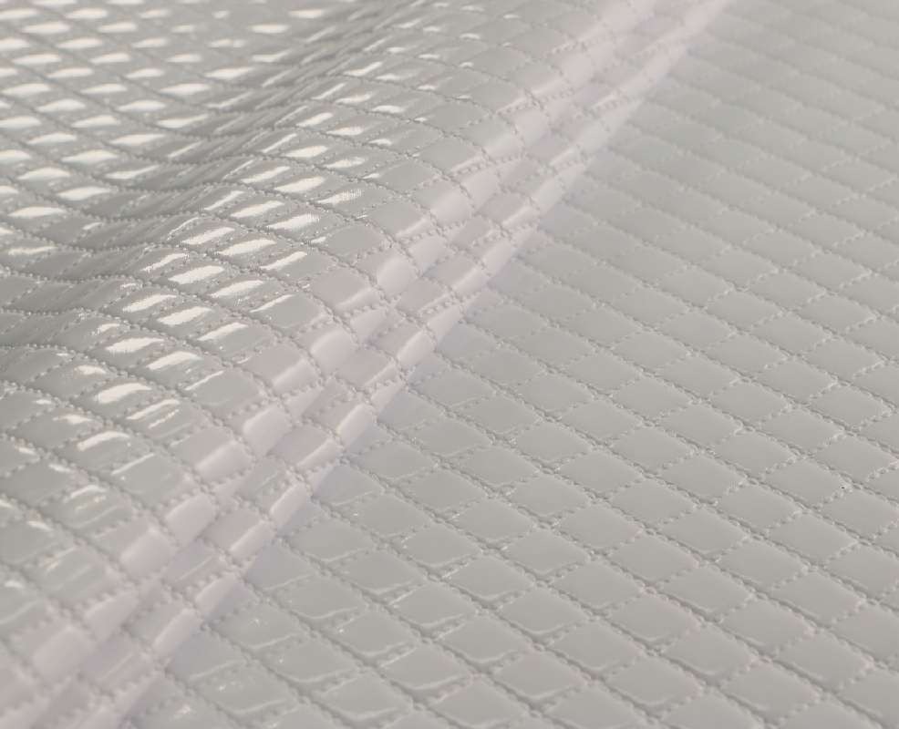 Quilted Vinyl Spandex White 3 Stretch House, Inc