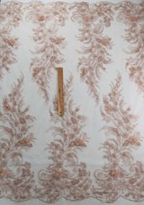 Embroidery Beaded Lace Tulle Sequin Rose Gold #13 — spandex fabric by the yard | Stretch House