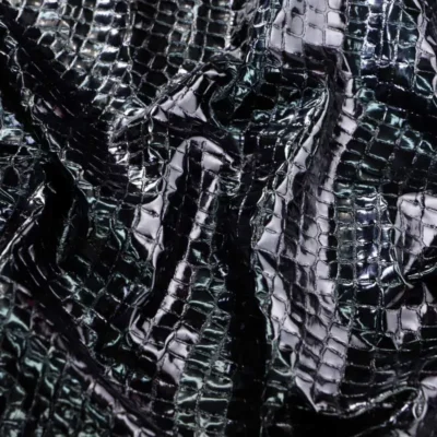 Gator Vinyl Spandex Black #1 — spandex fabric by the yard | Stretch House