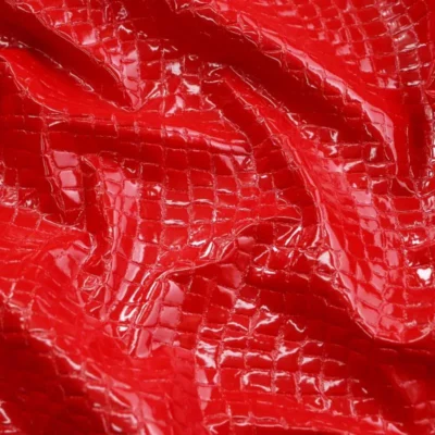 Gator Spandex Vinyl Fabric Red #2 — spandex fabric by the yard | Stretch House