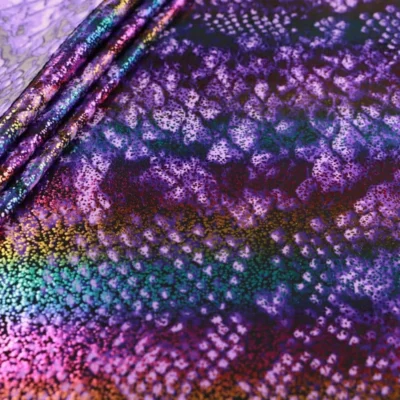 Safari holo foil printed spandex #5 — wholesale stretch fabric