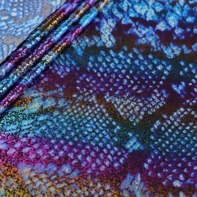 Safari holo foil printed spandex #4 — wholesale stretch fabric