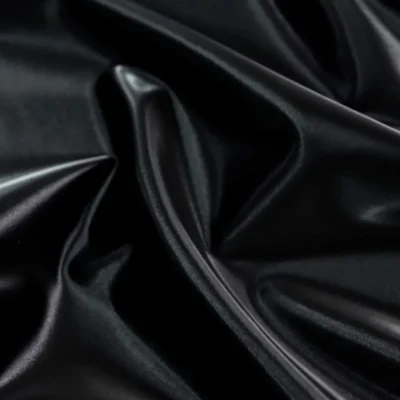 Luminous Liquid Vinyl Coated Spandex Fabric Black #1 — spandex fabric by the yard | Stretch House