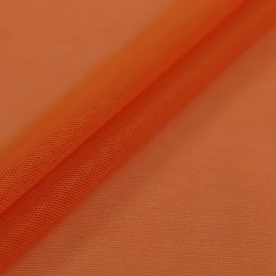 Mesh spandex in bright orange — wholesale stretch fabric