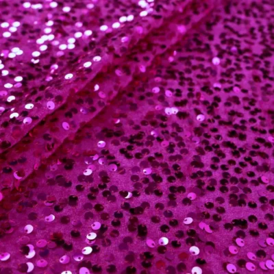 Velvet sequins fabric in fuchsia — wholesale stretch fabric