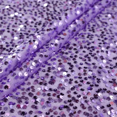 Velvet sequins fabric in lilac — wholesale stretch fabric