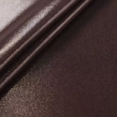 Pin dot metallic spandex in espresso dark brown — wholesale stretch fabric
