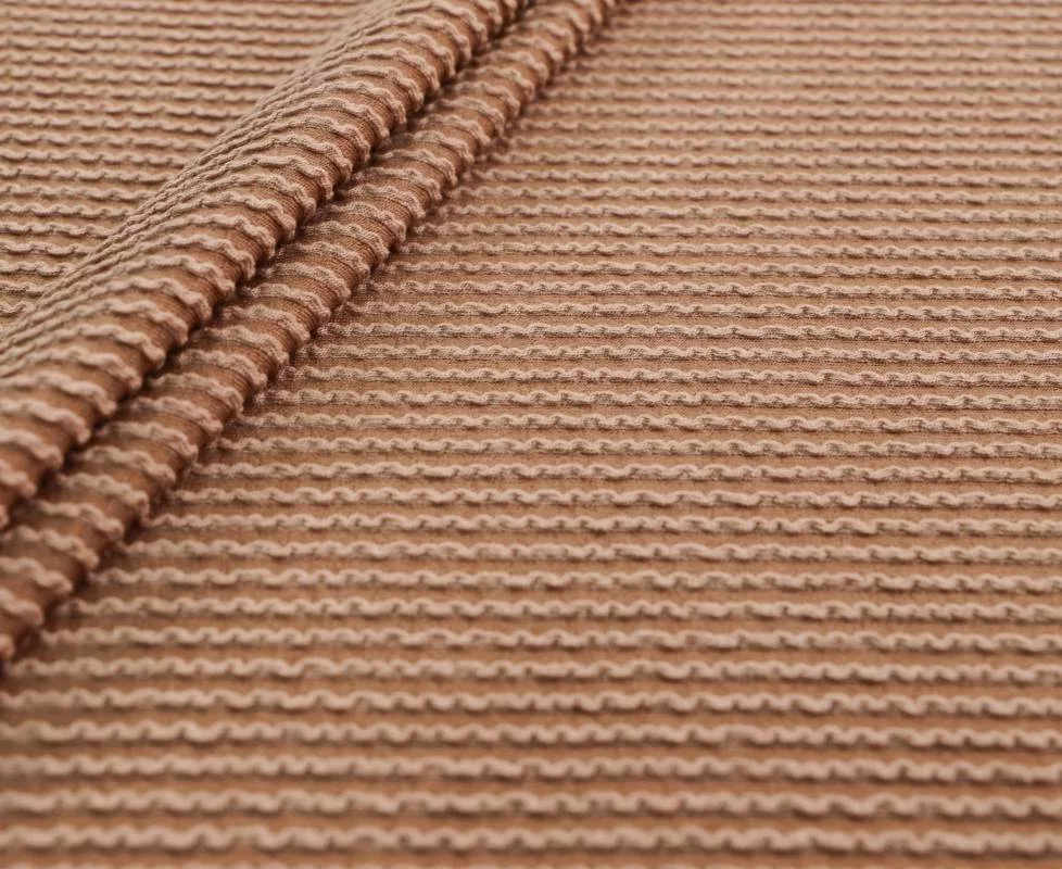 Midge Stretch Rib Rib Knit Stretch Toffee #4 | Wholesale Stretch Fabric