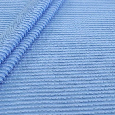 Rib knit stretch in blue — wholesale stretch fabric