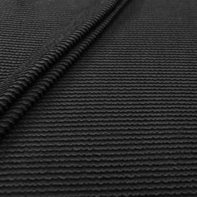 Rib knit stretch in black — wholesale stretch fabric