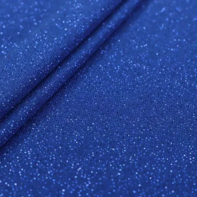 ITY glitter spandex in royal blue — wholesale stretch fabric
