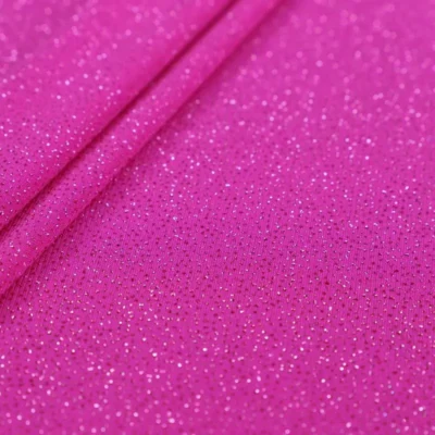 ITY glitter spandex in neon pink — wholesale stretch fabric